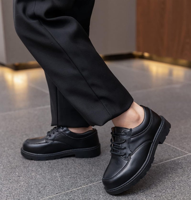 DADAWEN Toddler Boys Girls Classic Lace-Up Dress Shoes Oxfords Wedding Church School Uniform Shoes (Toddler/Little Kid/Big Kid) - Image 2